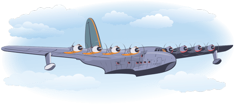 Spruce Goose Plane Composites Plastic Resin Illustration